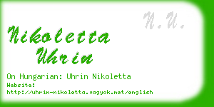 nikoletta uhrin business card